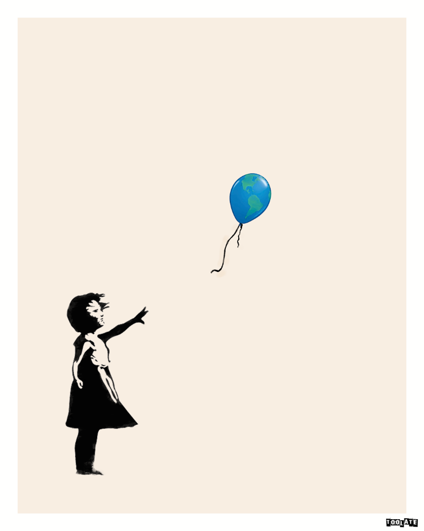 girl with earth balloon